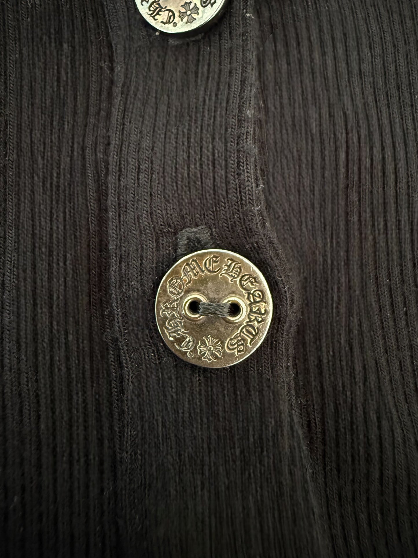 Chrome Hearts SS23 Black Embroidered Button Casual Polo Shirt – Retail Price: $810 USD