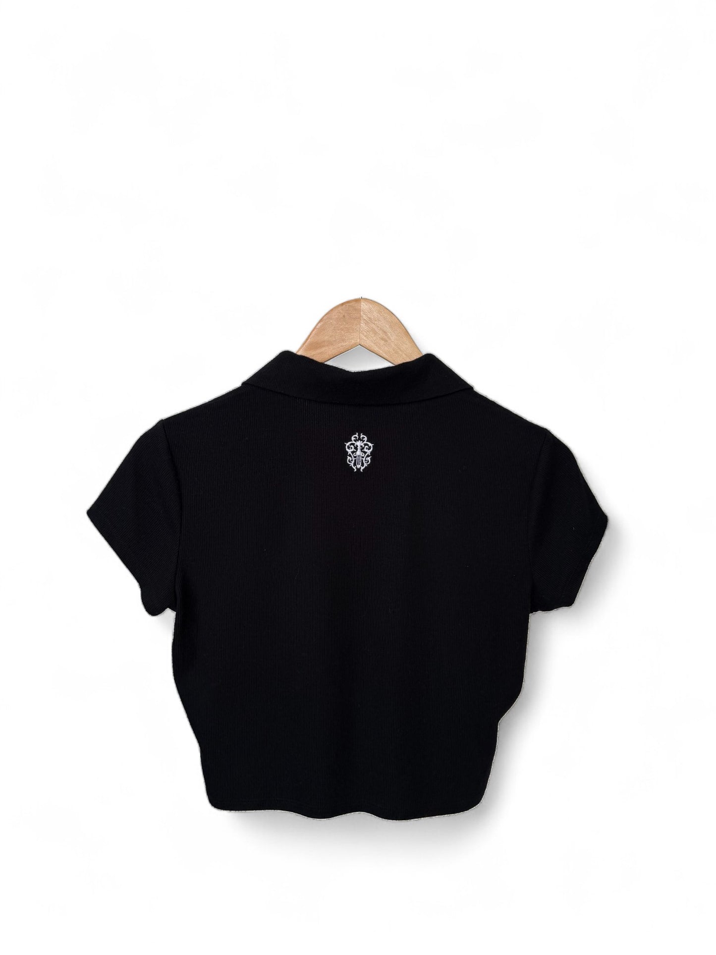 Chrome Hearts SS23 Black Embroidered Button Casual Polo Shirt – Retail Price: $810 USD