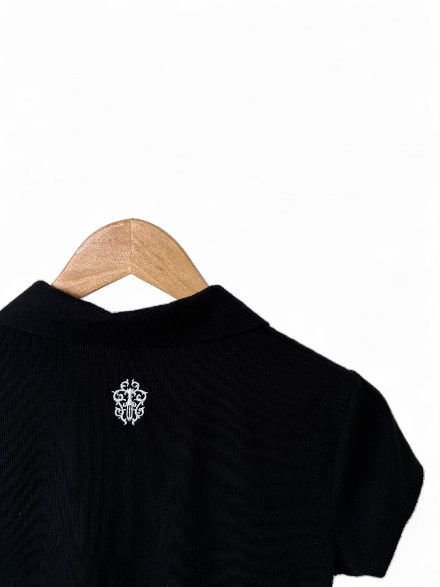 Chrome Hearts SS23 Black Embroidered Button Casual Polo Shirt – Retail Price: $810 USD