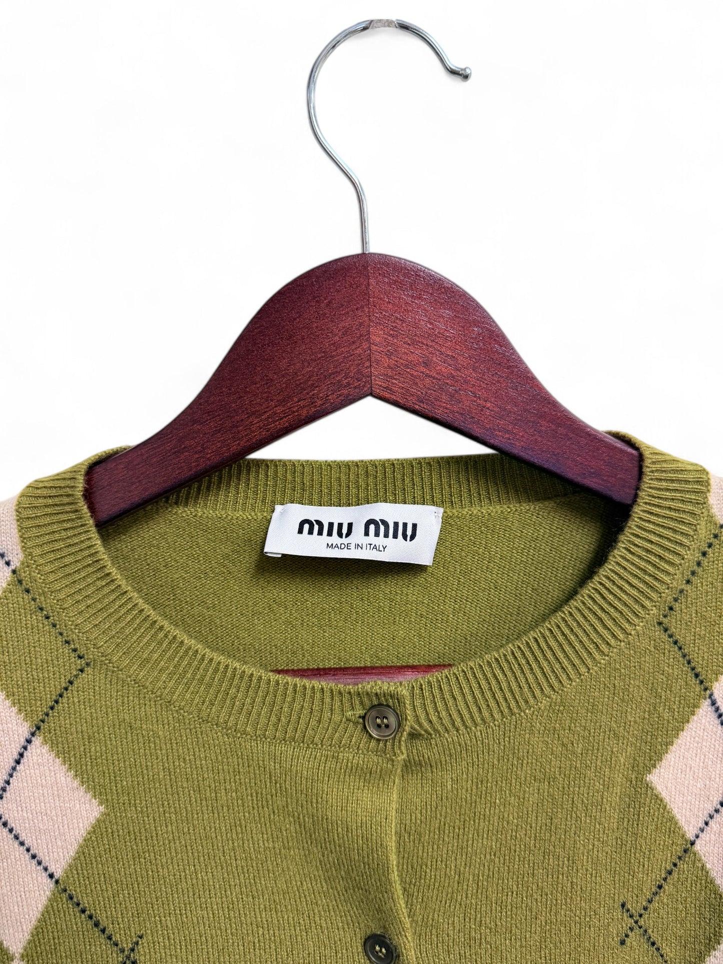 Miu Miu-Fern Green Cashmere Cardigan-42 | Retail Price: $2400