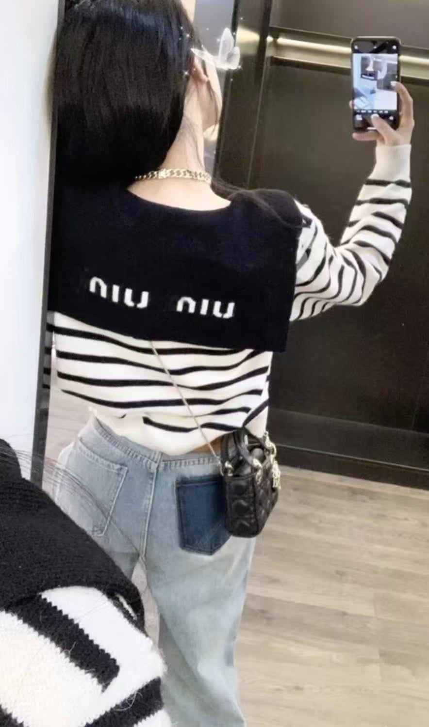 Miu Miu Colorblock Striped Cashmere Cardigan in White – Retail Price: $2,115