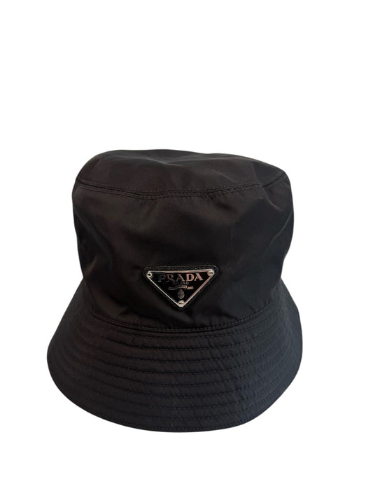 Prada Black Nylon Bucket Hat - L