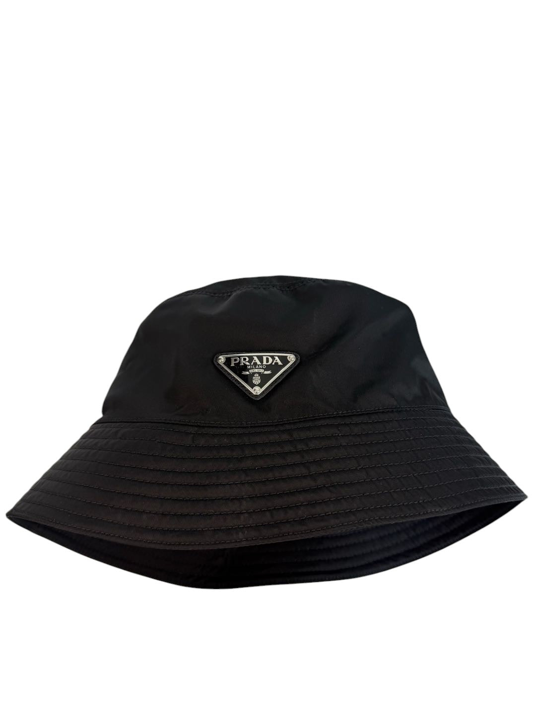 Prada Black Nylon Bucket Hat - L