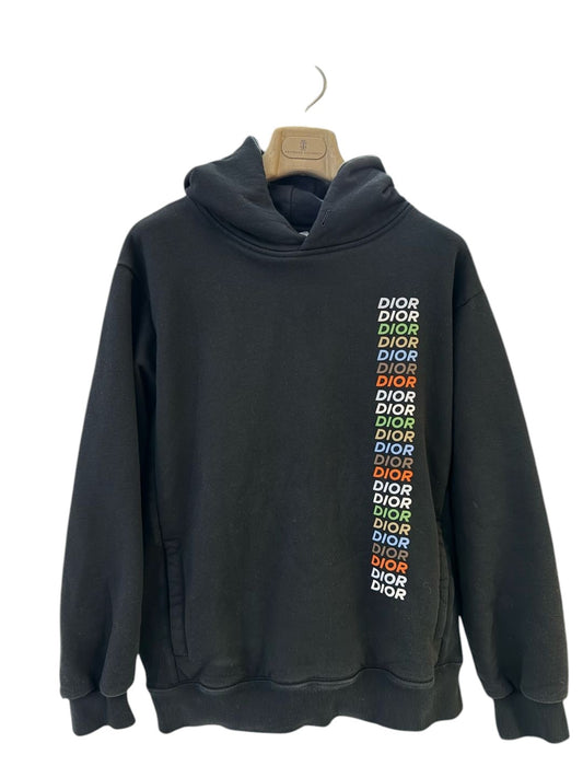 Dior Black Multicolor Logo Hoodie