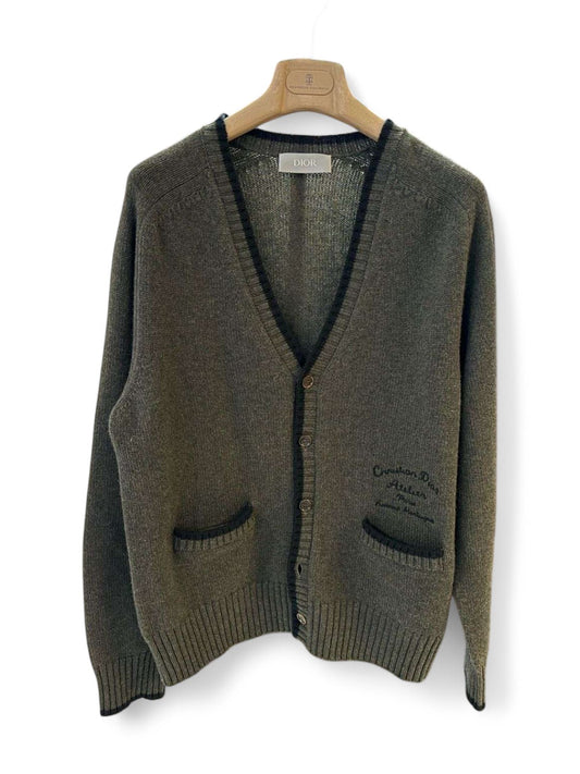 Dior Olive Green Wool Cardigan