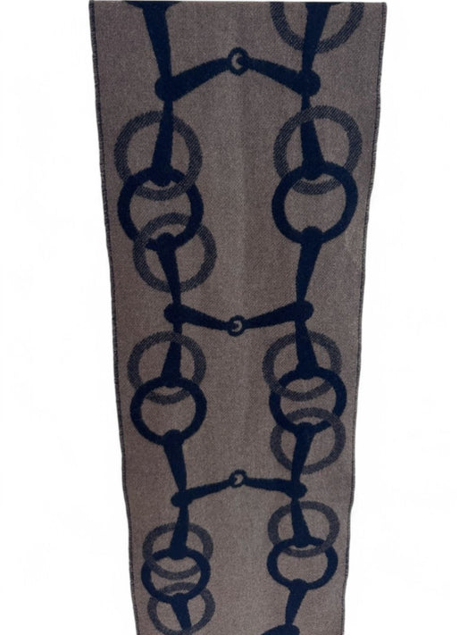Hermès Equestrian Bit Wool &amp; Cashmere Scarf