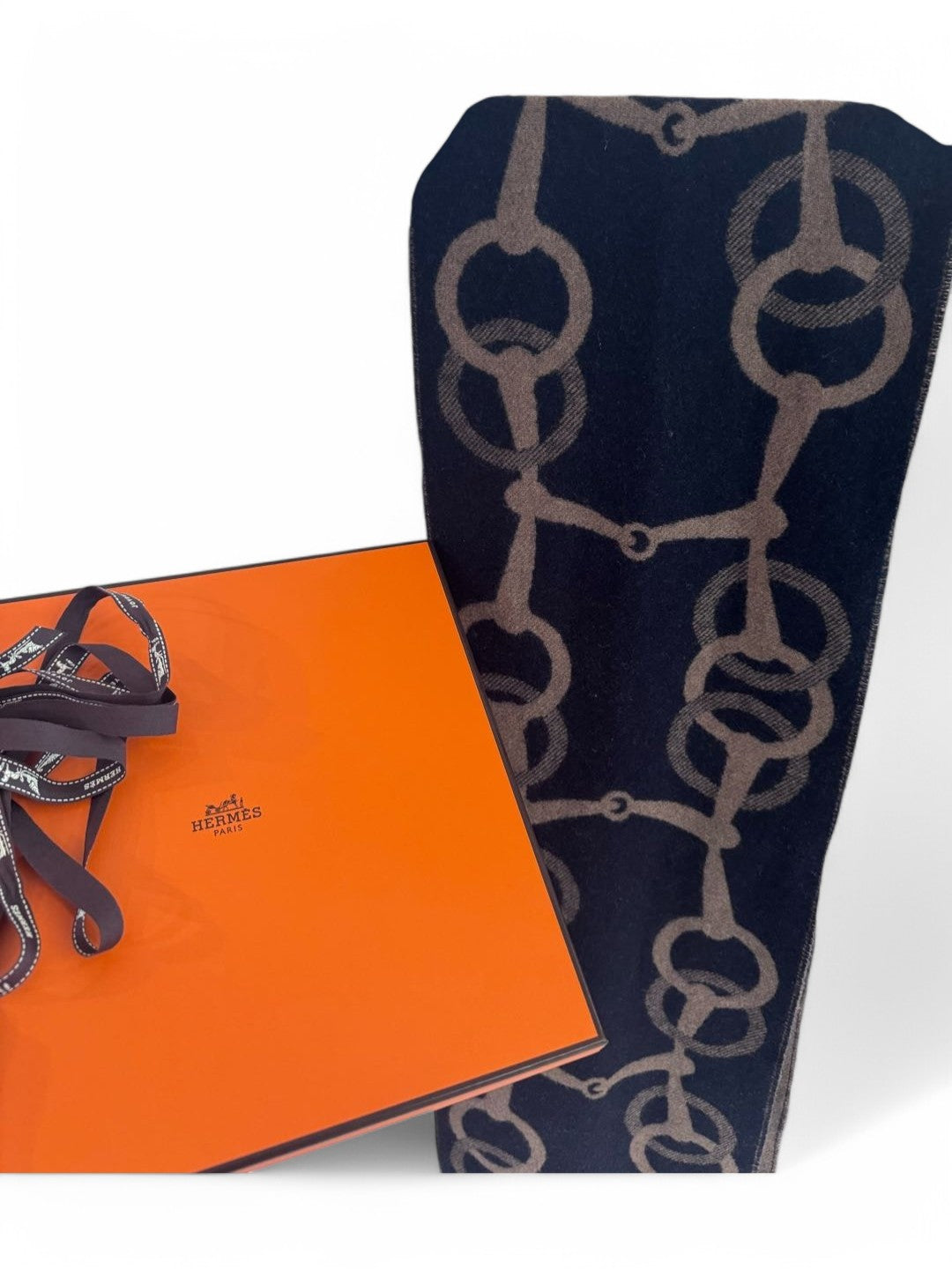Hermès Equestrian Bit Wool &amp; Cashmere Scarf