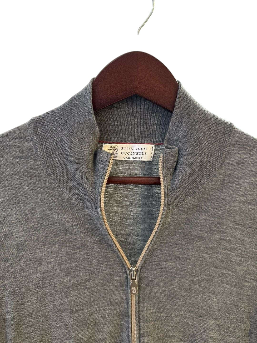 Brunello Cucinelli Cashmere-Silk Blend Zip Knit Jacket