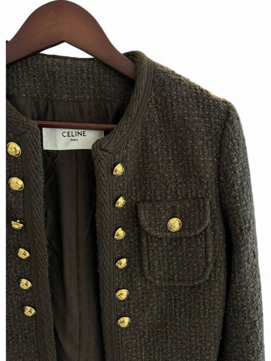 CELINE Paris Wool Bouclé Military Jacket