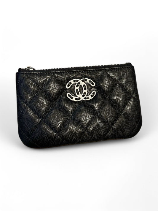 Chanel Classic Zipped Coin Purse in Black Caviar Leather – Retail Price: $675