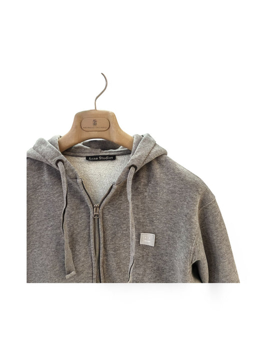 Acne Studios Zip-Up Hoodie in Faded Grey – Retail Price: $348