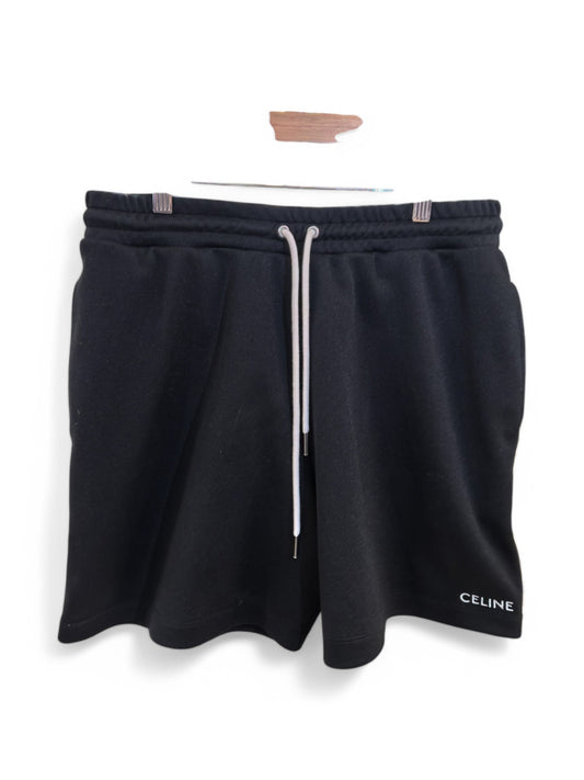 Celine Men's Cotton Fleece Shorts with Logo Embroidery – Retail Price: $790