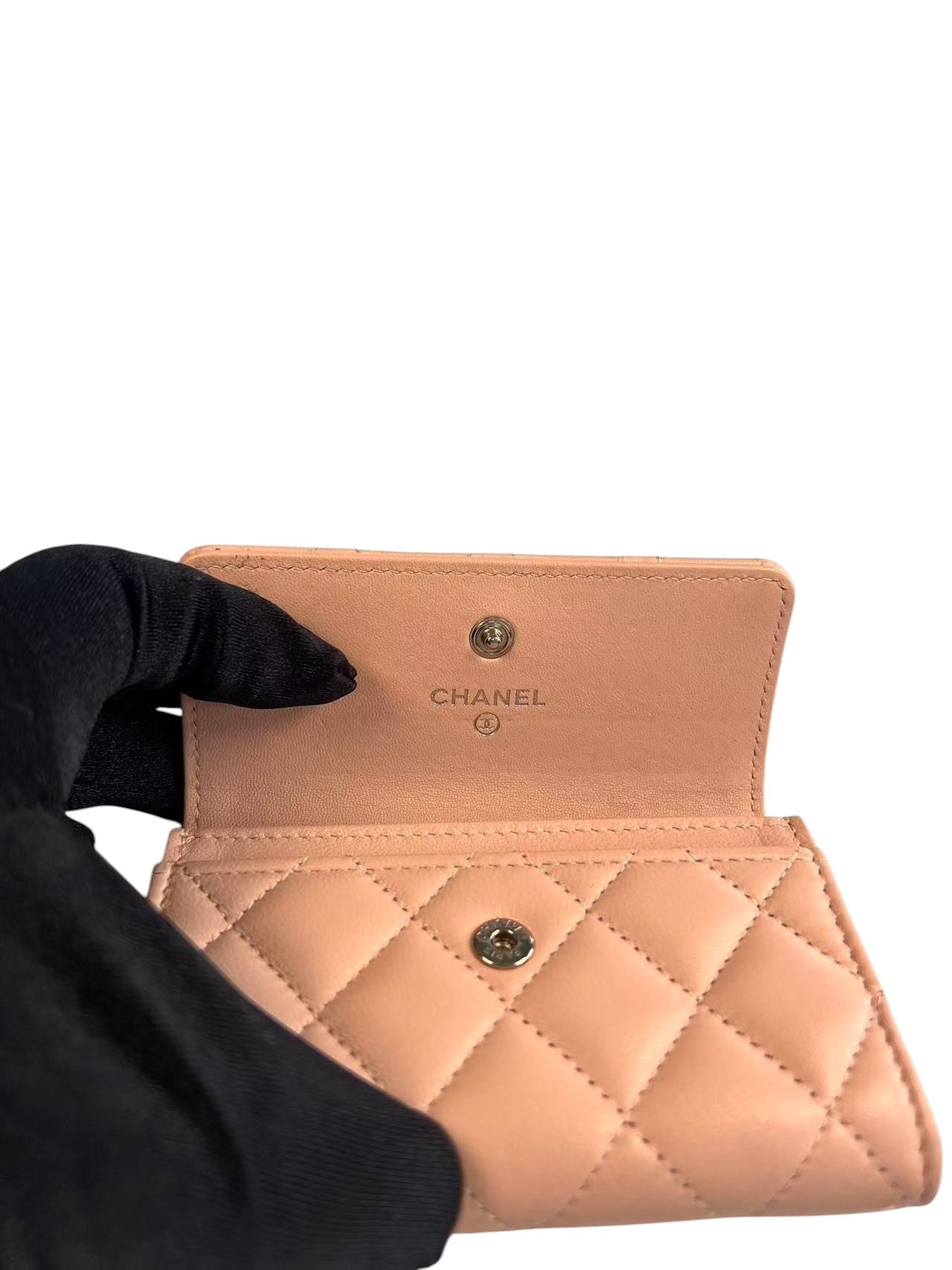 Chanel A1010 Pink Caviar Leather Star CC Card Holder