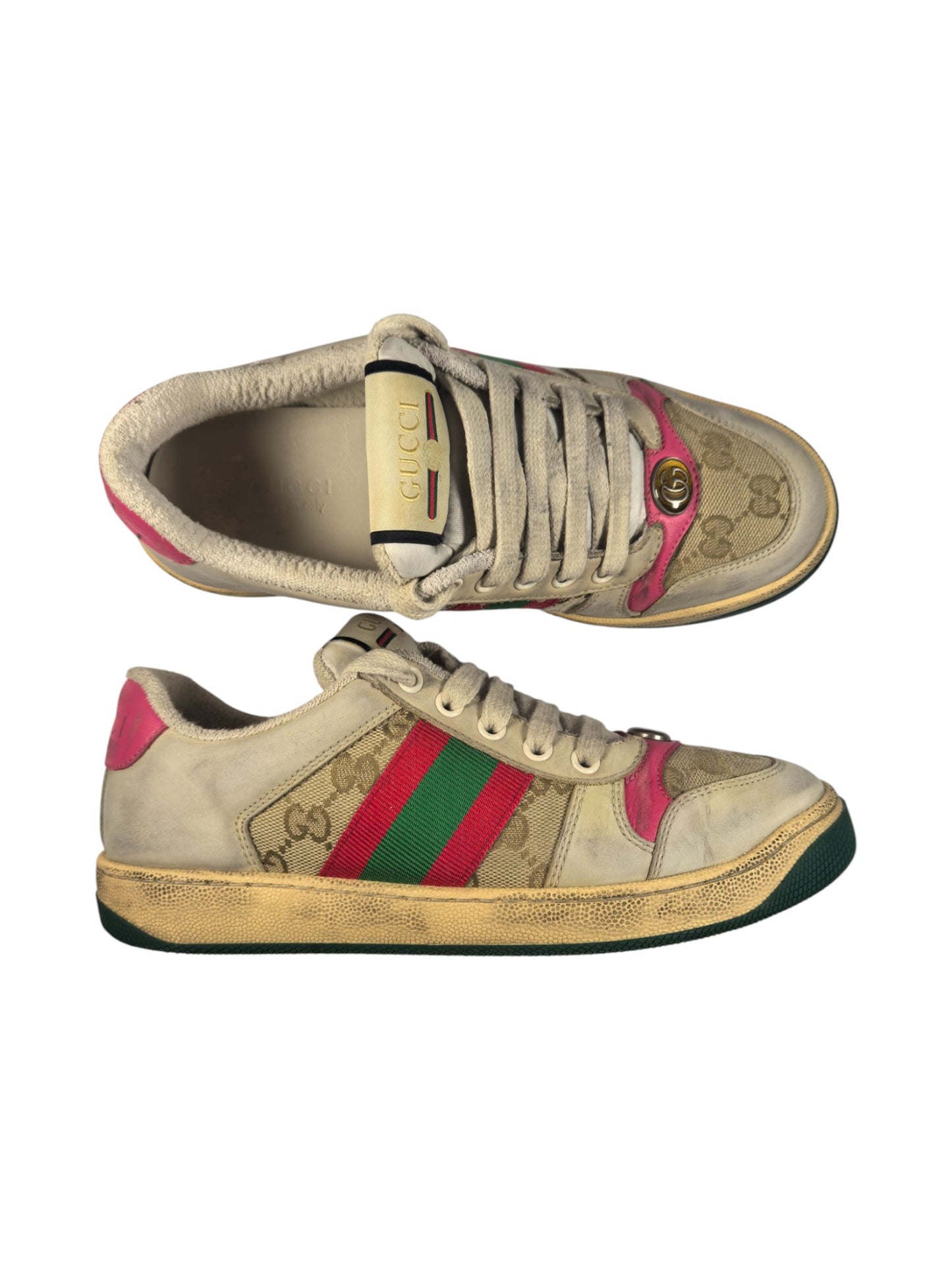 Gucci Screener Distressed Sneakers