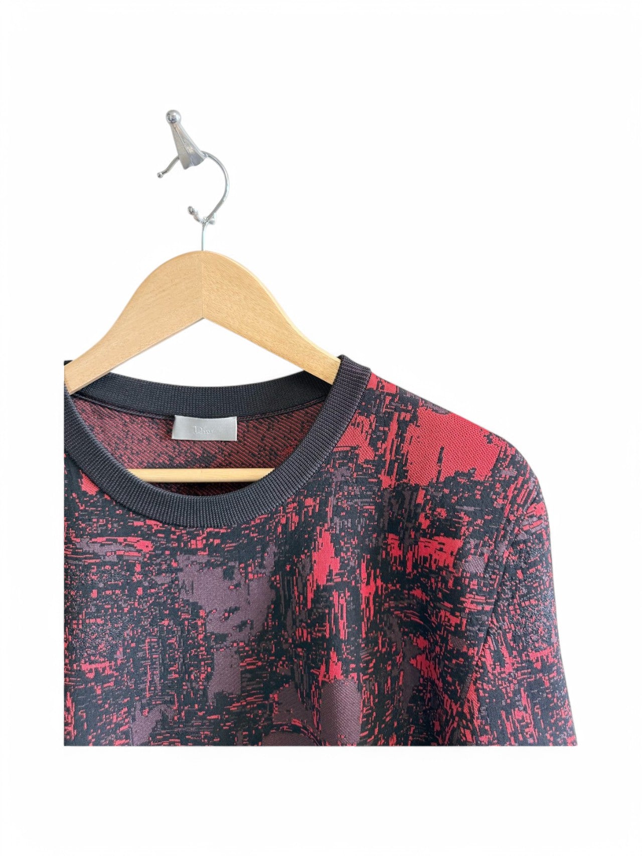 Dior Homme Red Abstract Knit Sweater