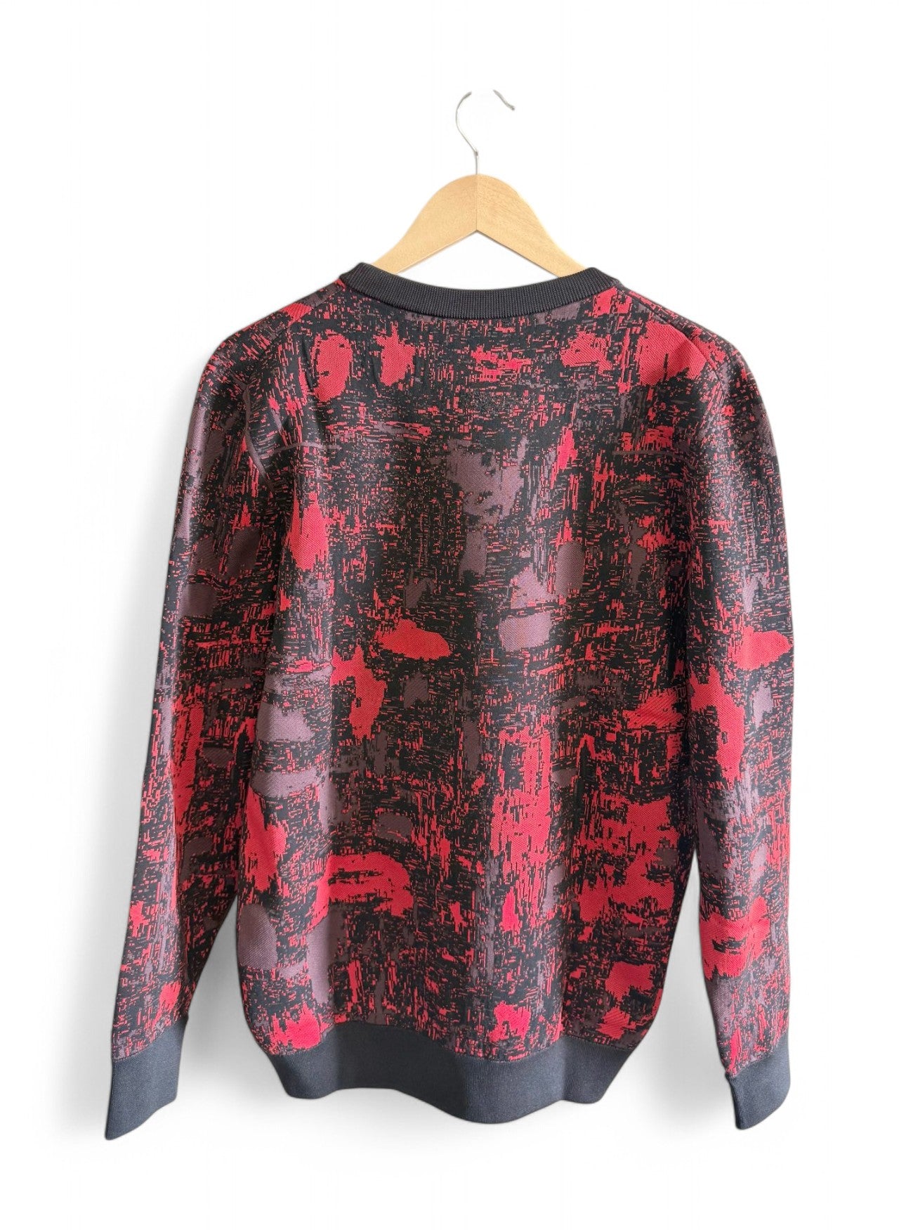 Dior Homme Red Abstract Knit Sweater
