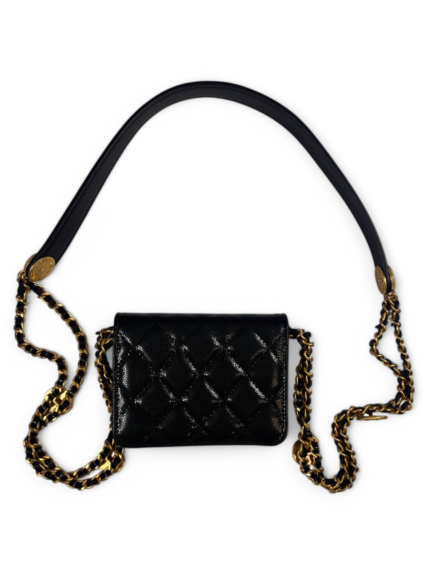 Chanel 23C Lambskin Quilted Phone Holder with Adjustable Chain