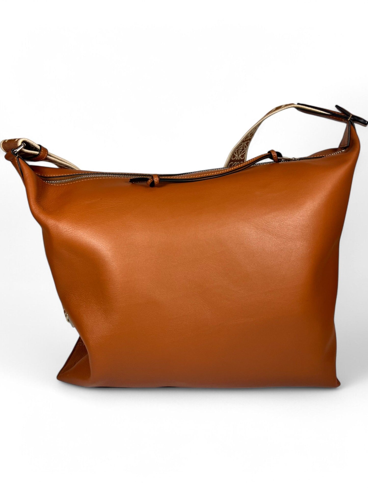 Loewe Cubi Calfskin Shoulder Bag in Caramel