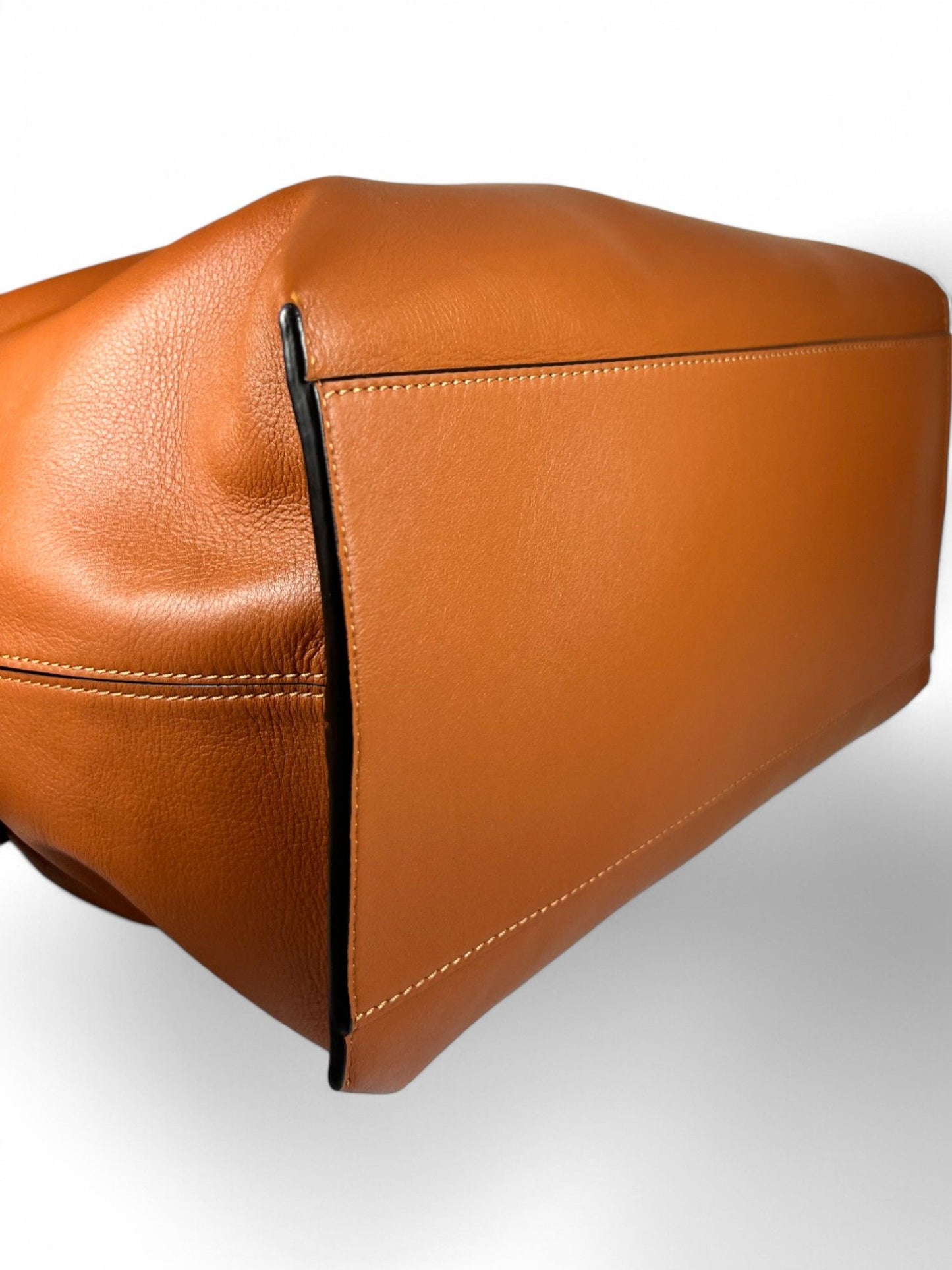 Loewe Cubi Calfskin Shoulder Bag in Caramel