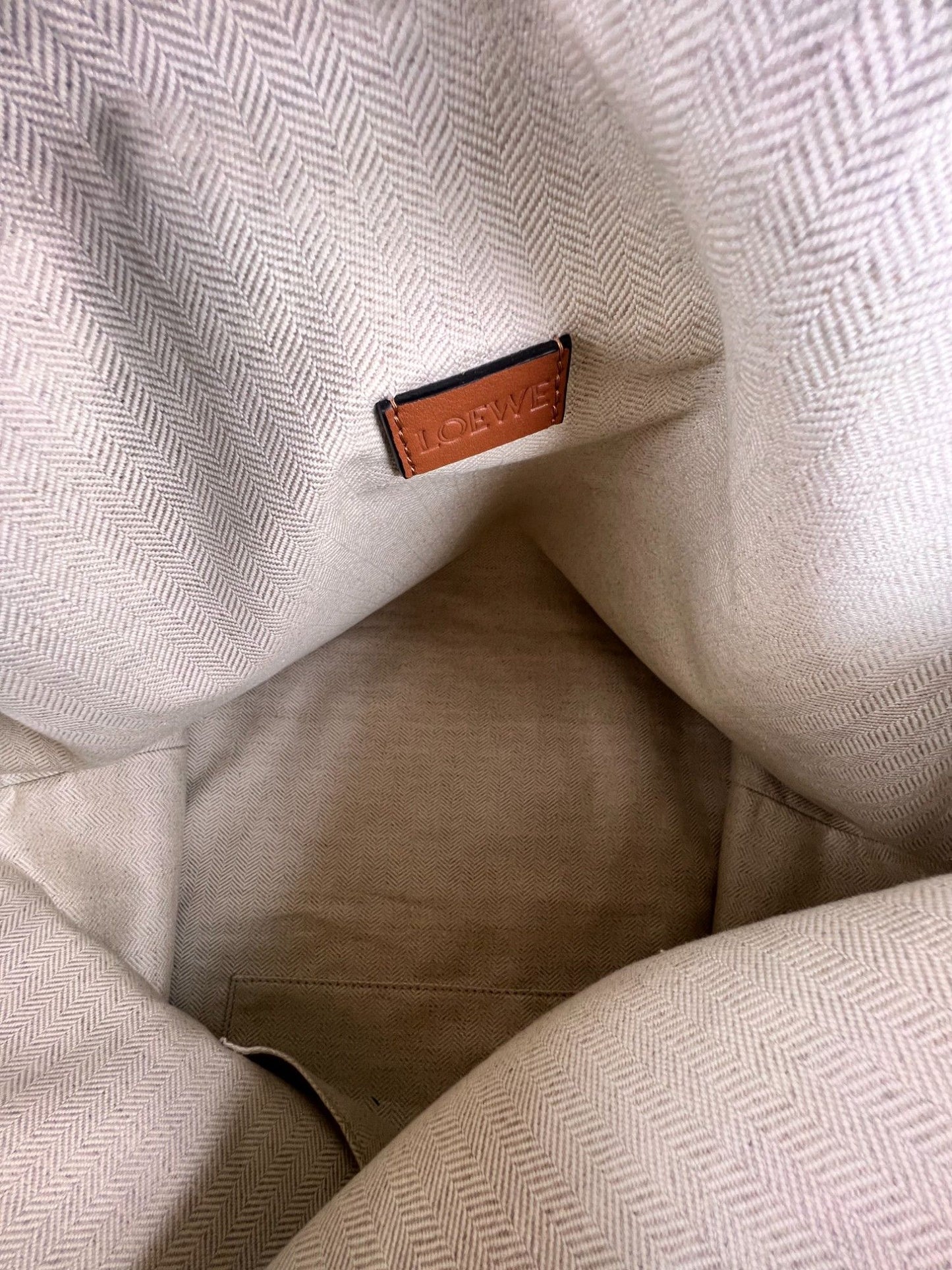 Loewe Cubi Calfskin Shoulder Bag in Caramel