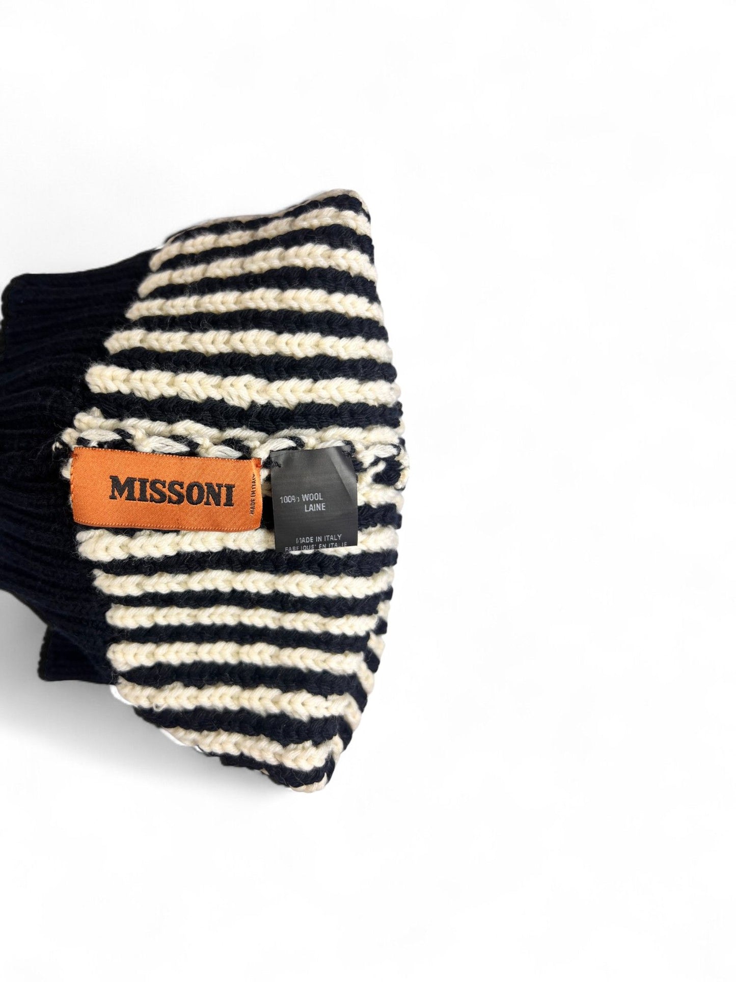 Missoni-Black/White Diamond Knit Beanie