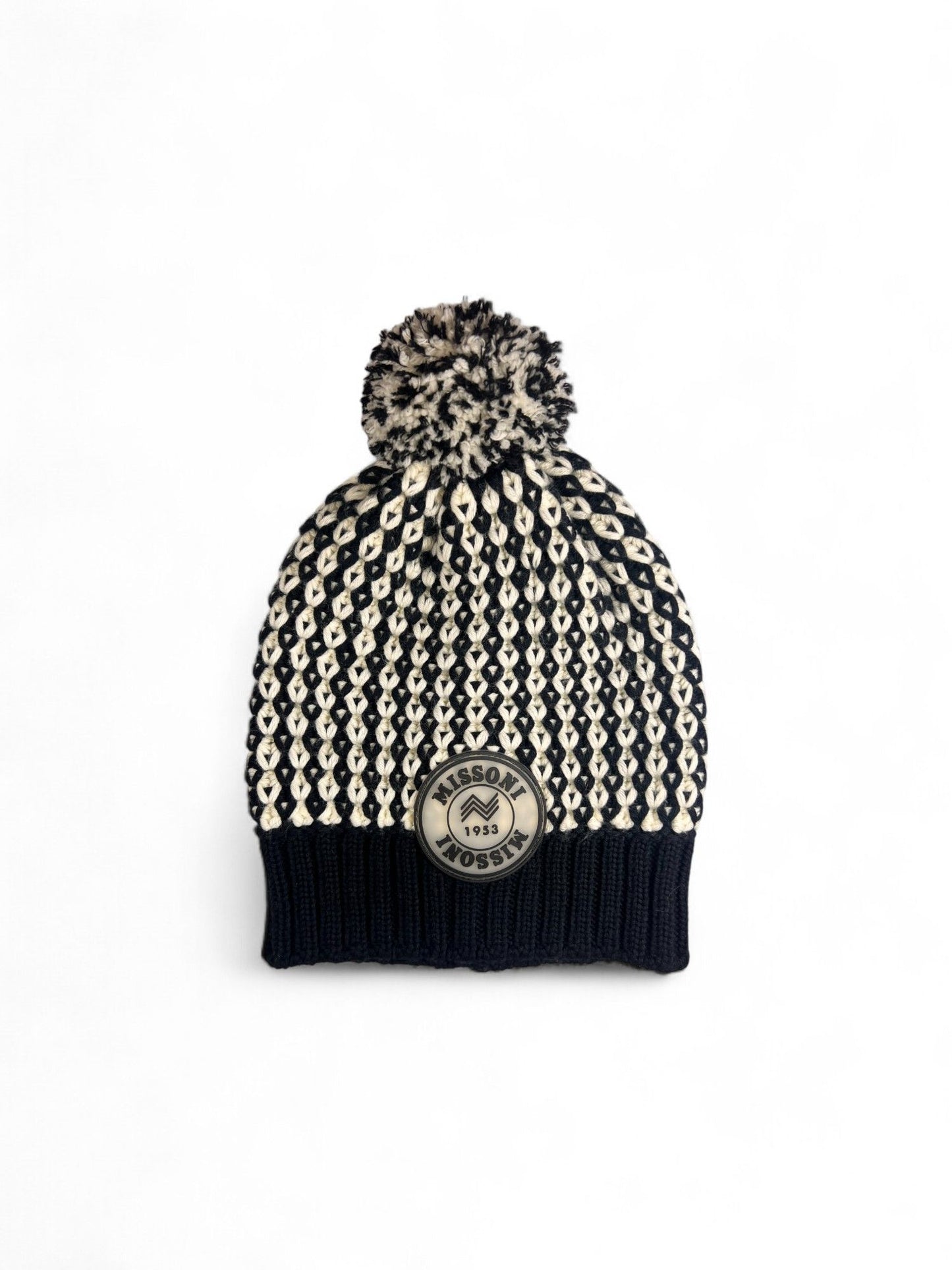 Missoni-Black/White Diamond Knit Beanie