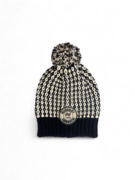 Missoni-Black/White Diamond Knit Beanie