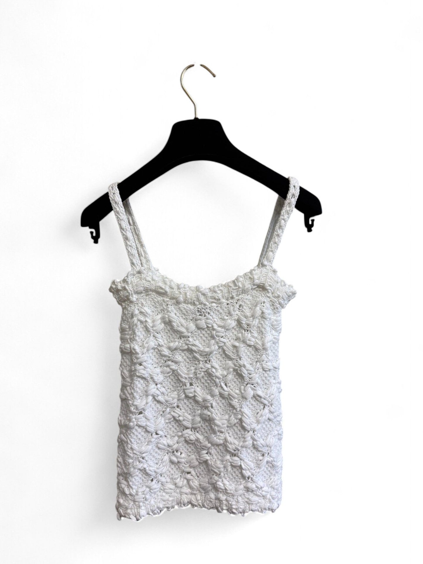 CHANEL-White 3D-Knit Sleeveless 38 Size | Retail Price: $2,150