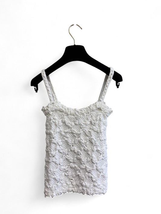 CHANEL-White 3D-Knit Sleeveless 38 Size | Retail Price: $2,150