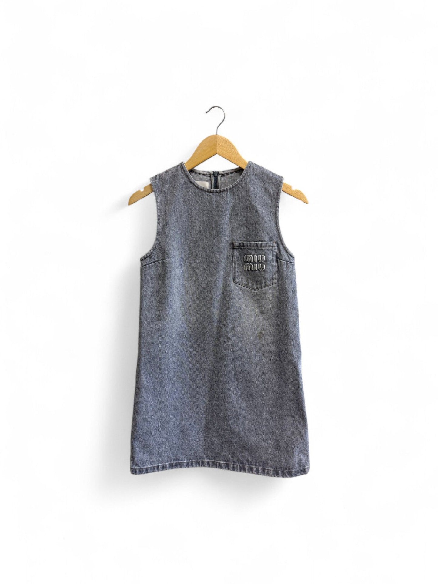 MiuMiu- Slate Blue Sleeveless Denim Dress- 36 | Retail Price: $890