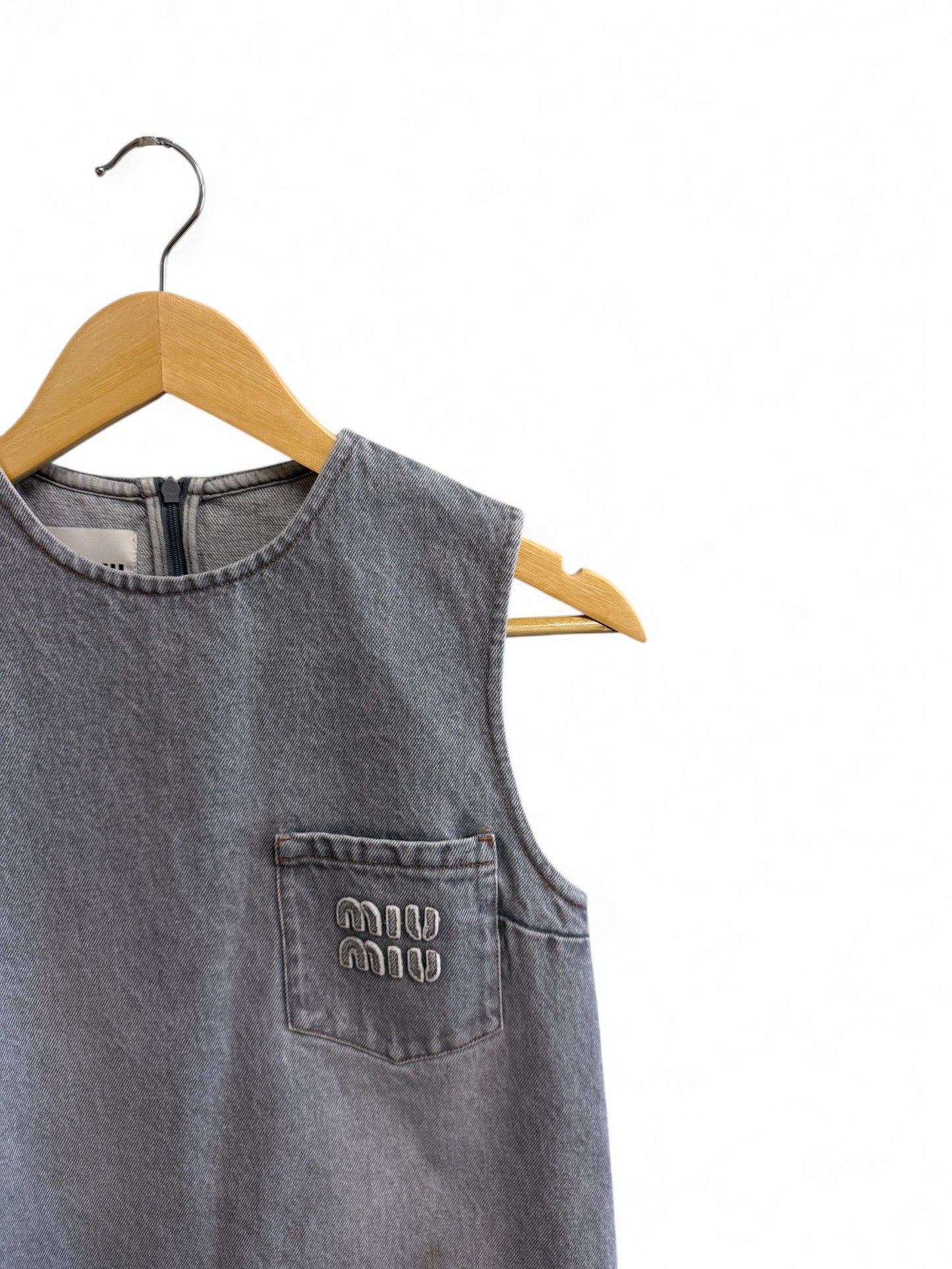 MiuMiu- Slate Blue Sleeveless Denim Dress- 36 | Retail Price: $890