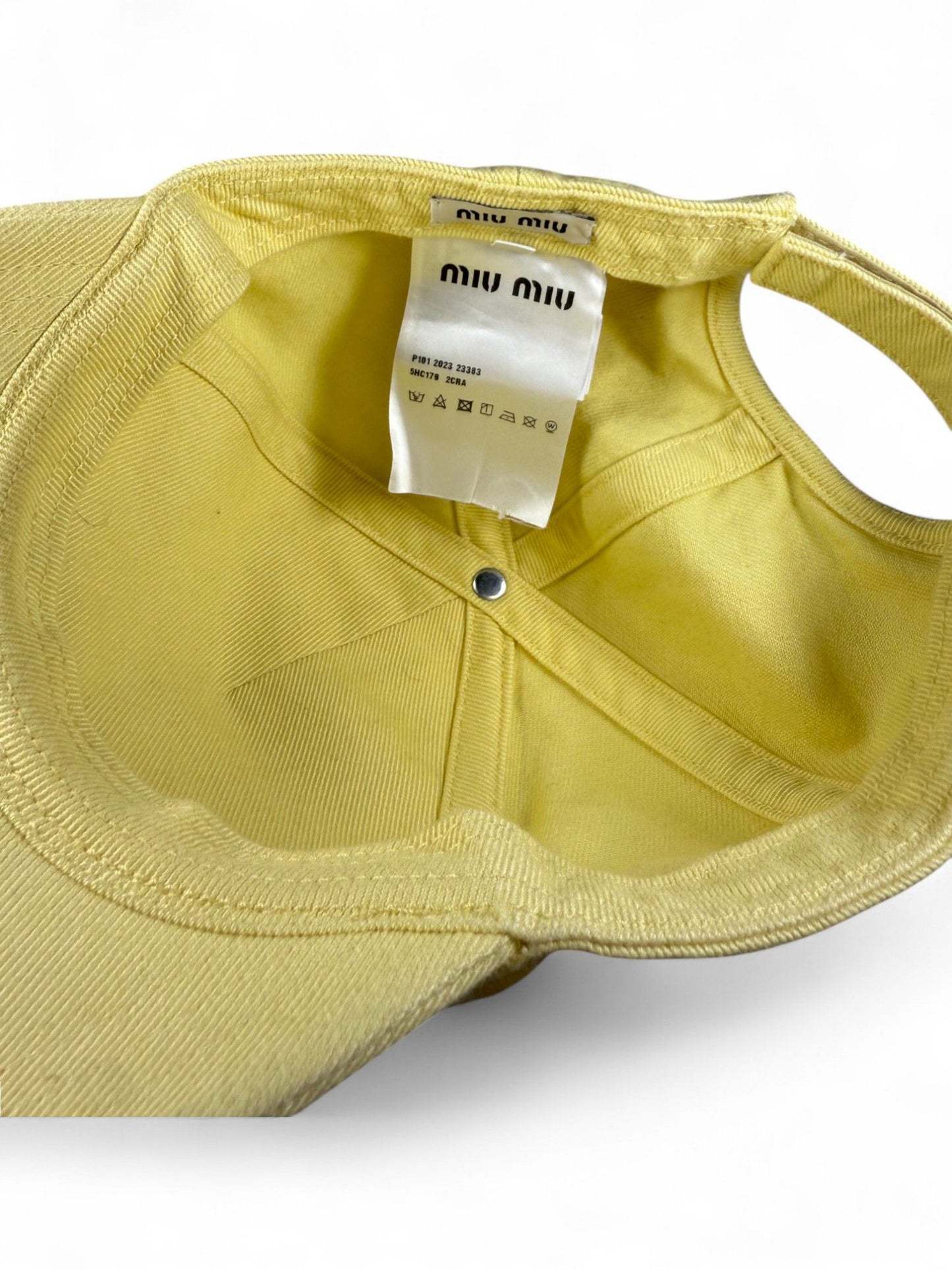 MiuMiu- Yellow Cotton Baseball Cap- S | Retail Price: $650