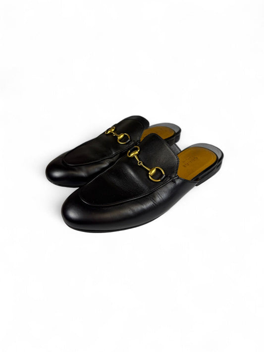 Gucci- Black Horsebit Leather Mule Slipper- 36 | Retail Price: $990