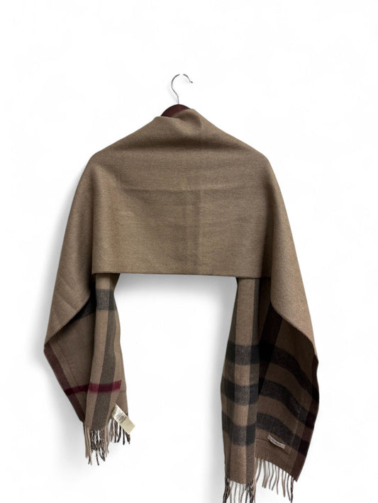 Burberry- Heritage Check Reversible Cashmere/Wool Cape Shawl | Retail Price: $1,890