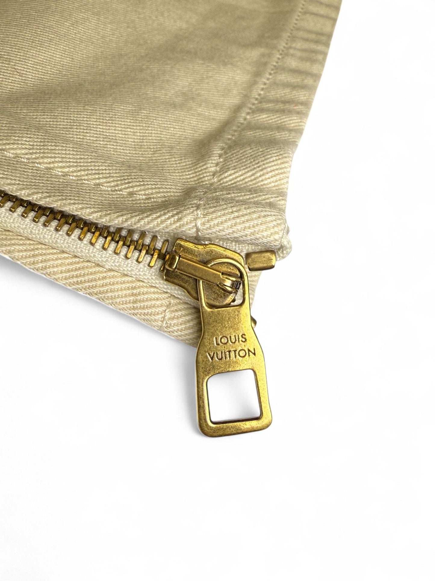 Louis Vuitton-23FW Embroidered Logomania Zip Jeans-36 | Retail Price: $2414