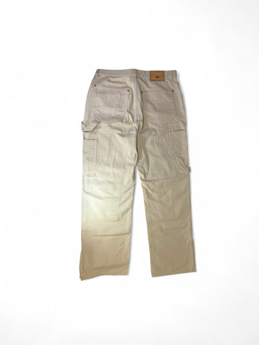 Louis Vuitton-23FW Embroidered Logomania Zip Jeans-36 | Retail Price: $2414
