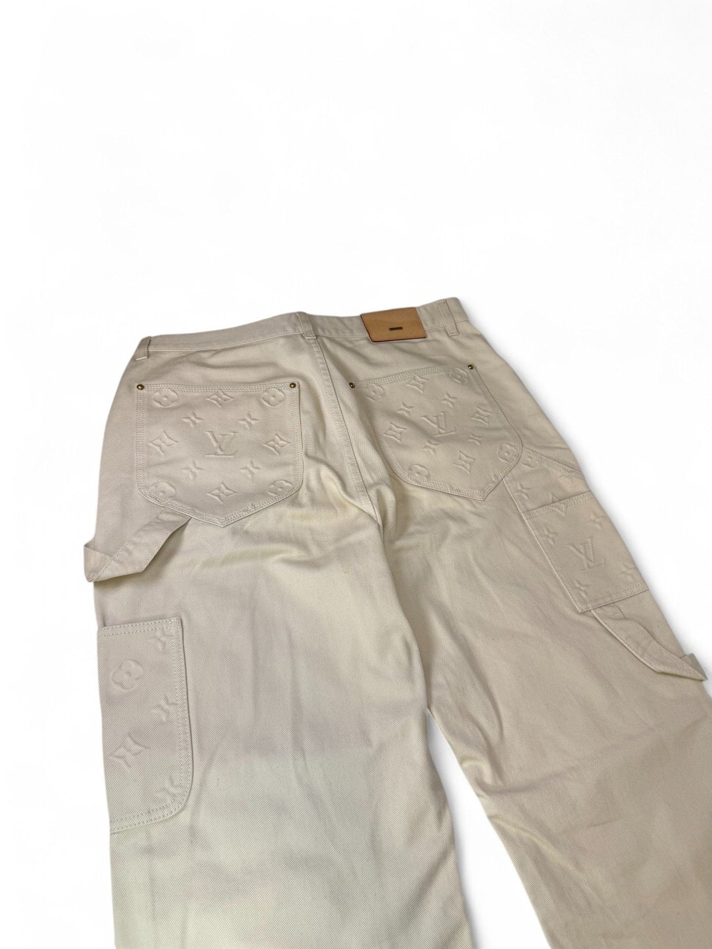 Louis Vuitton-23FW Embroidered Logomania Zip Jeans-36 | Retail Price: $2414