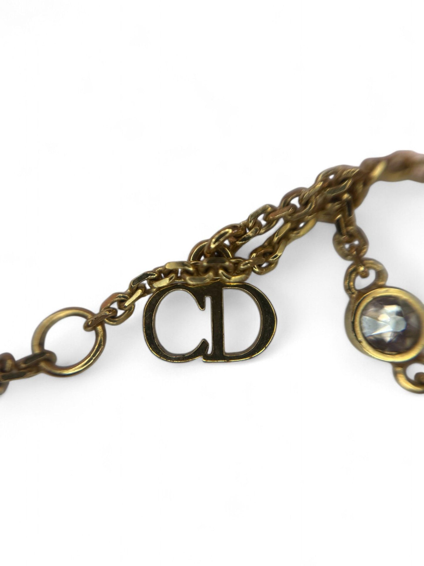 Christian Dior CD Logo Crystal &amp; Pearl-Embellished Necklace – Retail Price: $630