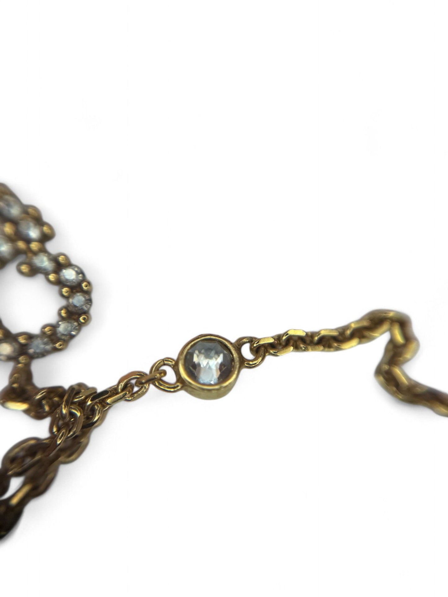 Christian Dior CD Logo Crystal &amp; Pearl-Embellished Necklace – Retail Price: $630