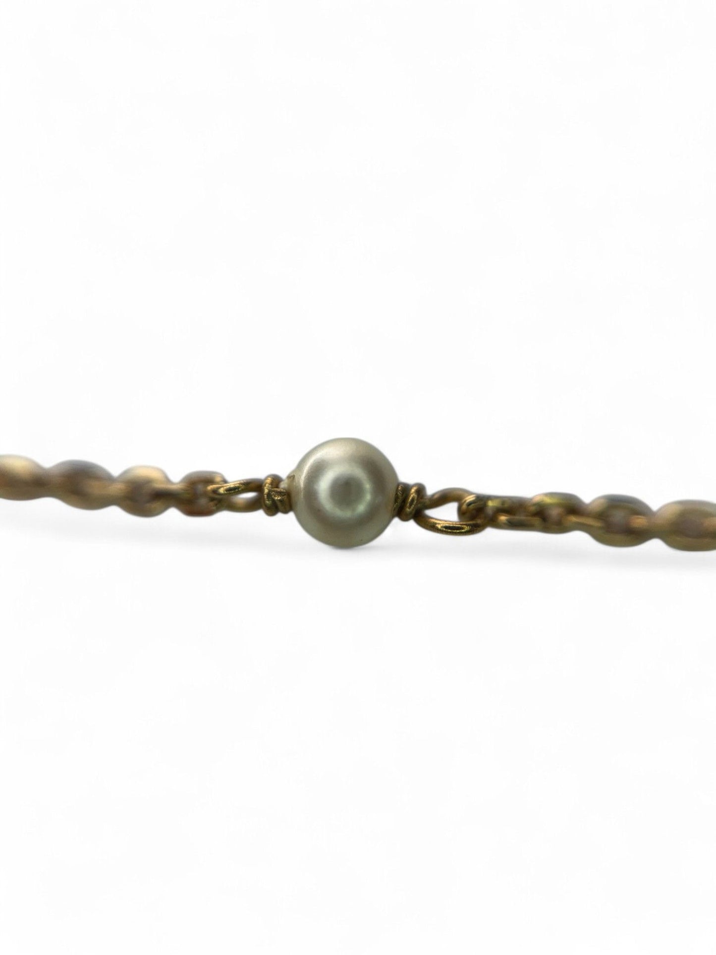 Christian Dior CD Logo Crystal &amp; Pearl-Embellished Necklace – Retail Price: $630