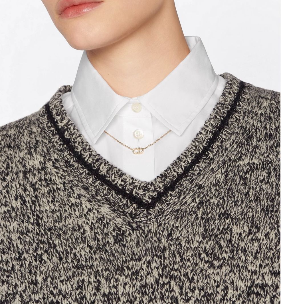 Christian Dior CD Logo Crystal &amp; Pearl-Embellished Necklace – Retail Price: $630