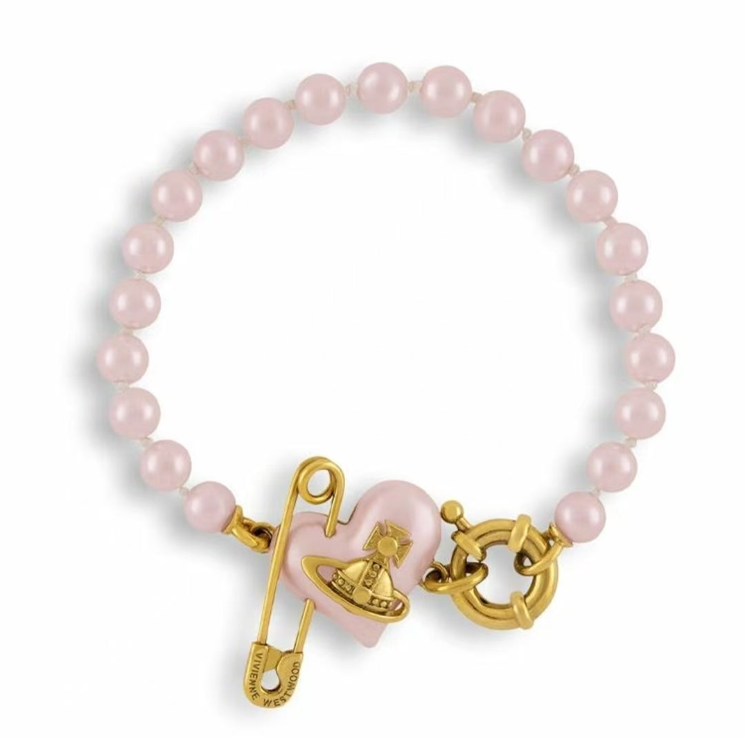 Vivienne Westwood Rose-Gold Pearl Brass Bracelet – Retail Price: $320