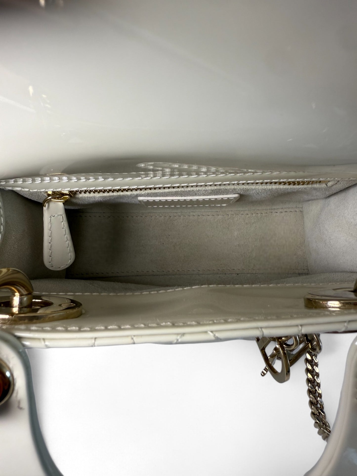 Dior Mini Lady Dior Bag in Pearl Patent Leather – Retail Price: $5,700