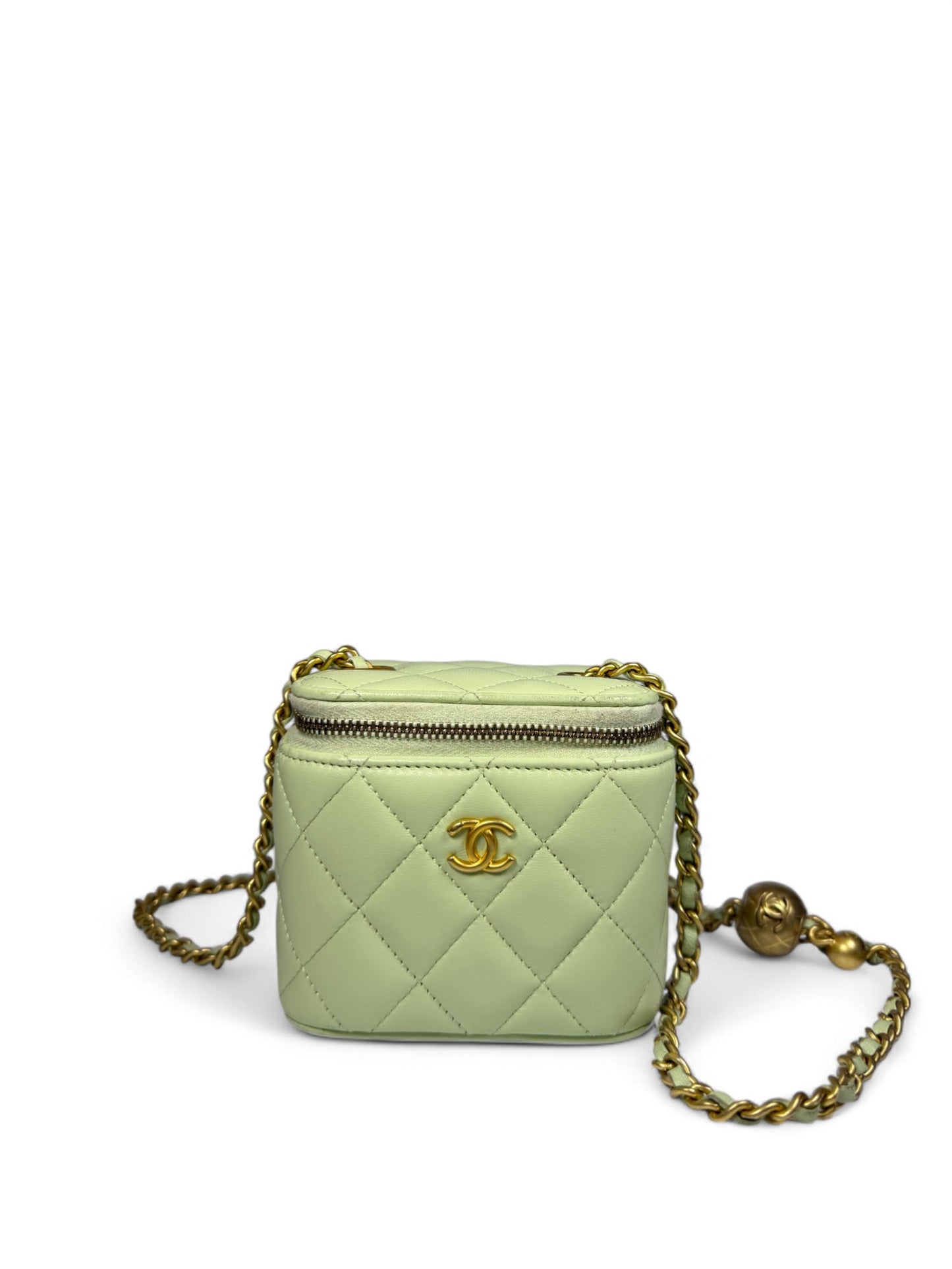Chanel Early Spring Collection Small Quilted Lambskin Crossbody Bag with Gold Ball Chain – Retail Price: $3,200 USD
