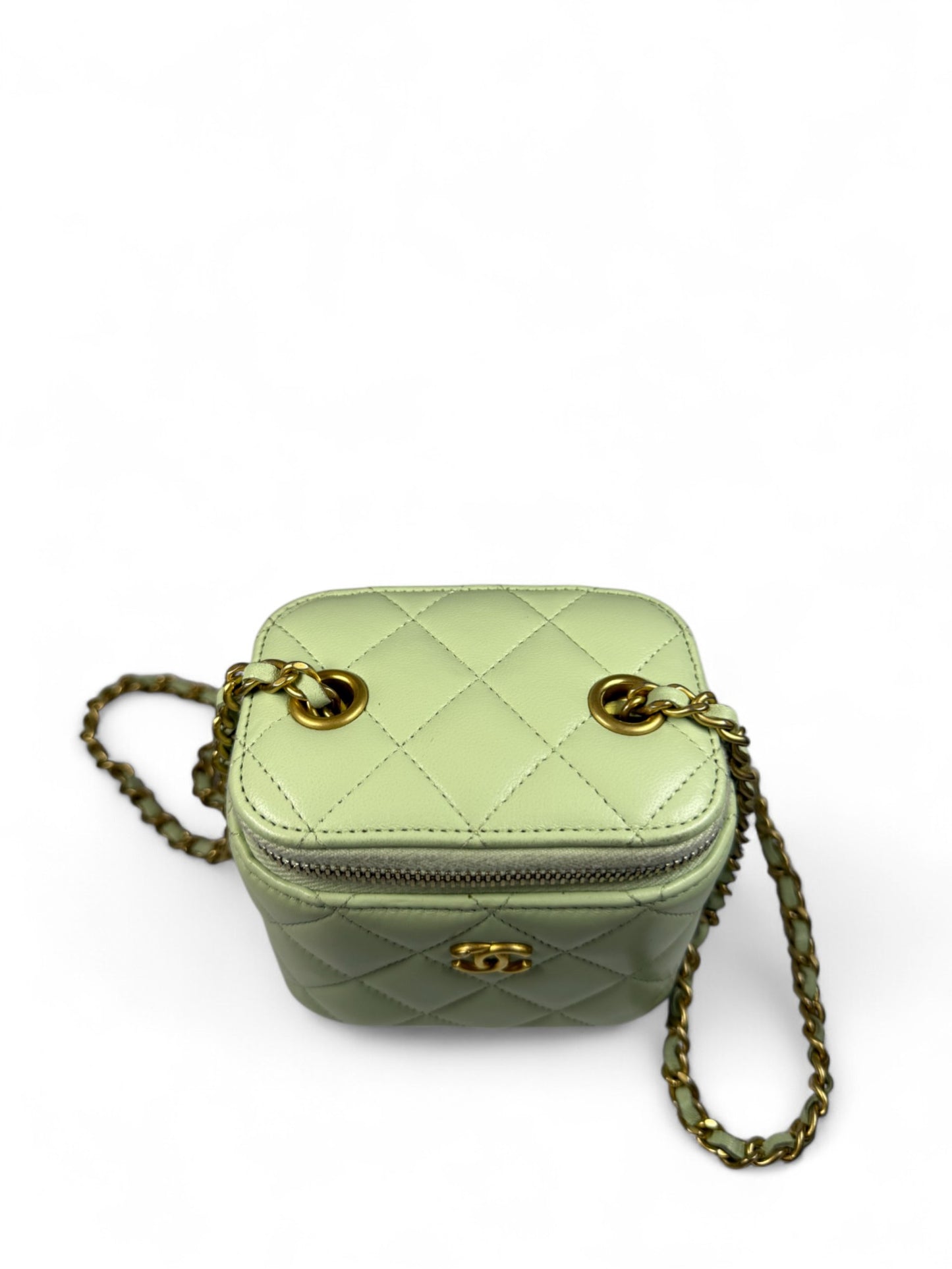 Chanel Early Spring Collection Small Quilted Lambskin Crossbody Bag with Gold Ball Chain – Retail Price: $3,200 USD