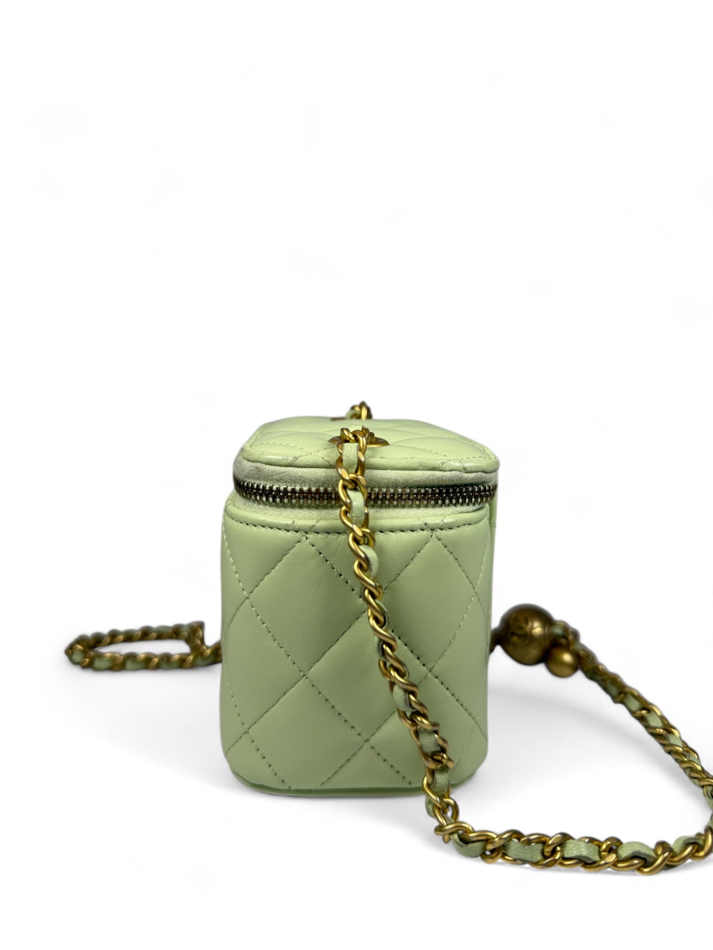 Chanel Early Spring Collection Small Quilted Lambskin Crossbody Bag with Gold Ball Chain – Retail Price: $3,200 USD