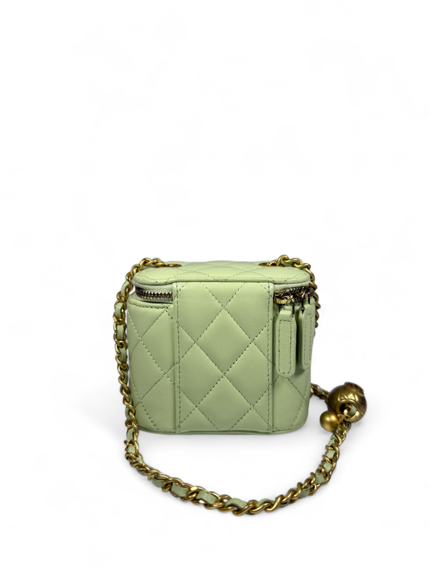 Chanel Early Spring Collection Small Quilted Lambskin Crossbody Bag with Gold Ball Chain – Retail Price: $3,200 USD