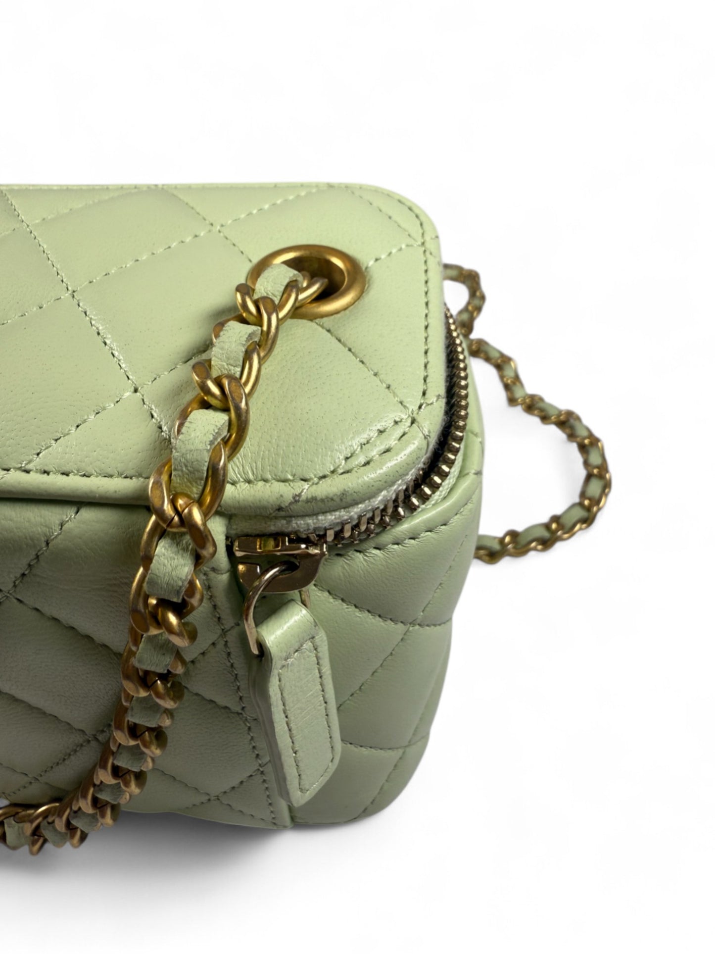 Chanel Early Spring Collection Small Quilted Lambskin Crossbody Bag with Gold Ball Chain – Retail Price: $3,200 USD