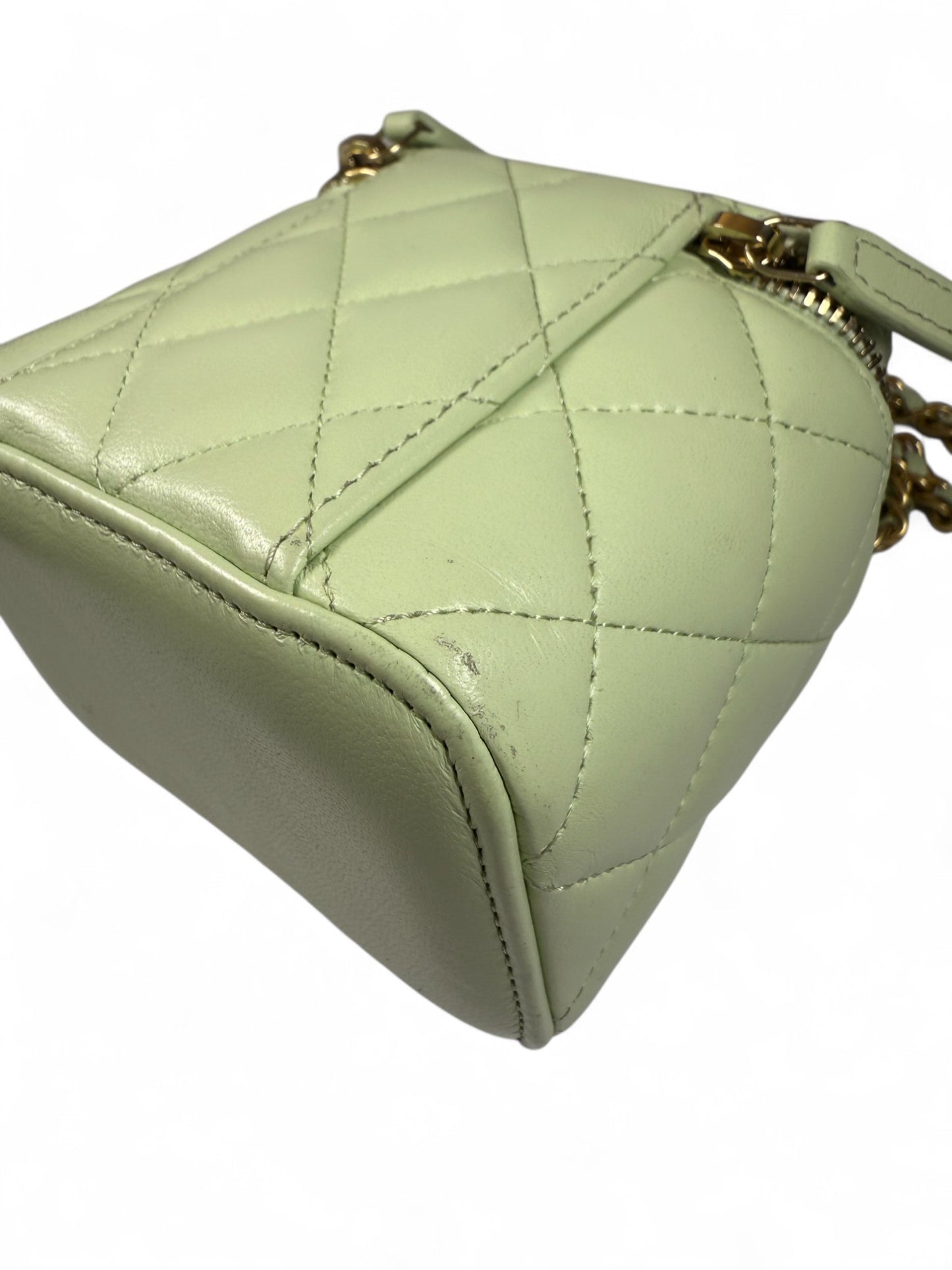 Chanel Early Spring Collection Small Quilted Lambskin Crossbody Bag with Gold Ball Chain – Retail Price: $3,200 USD