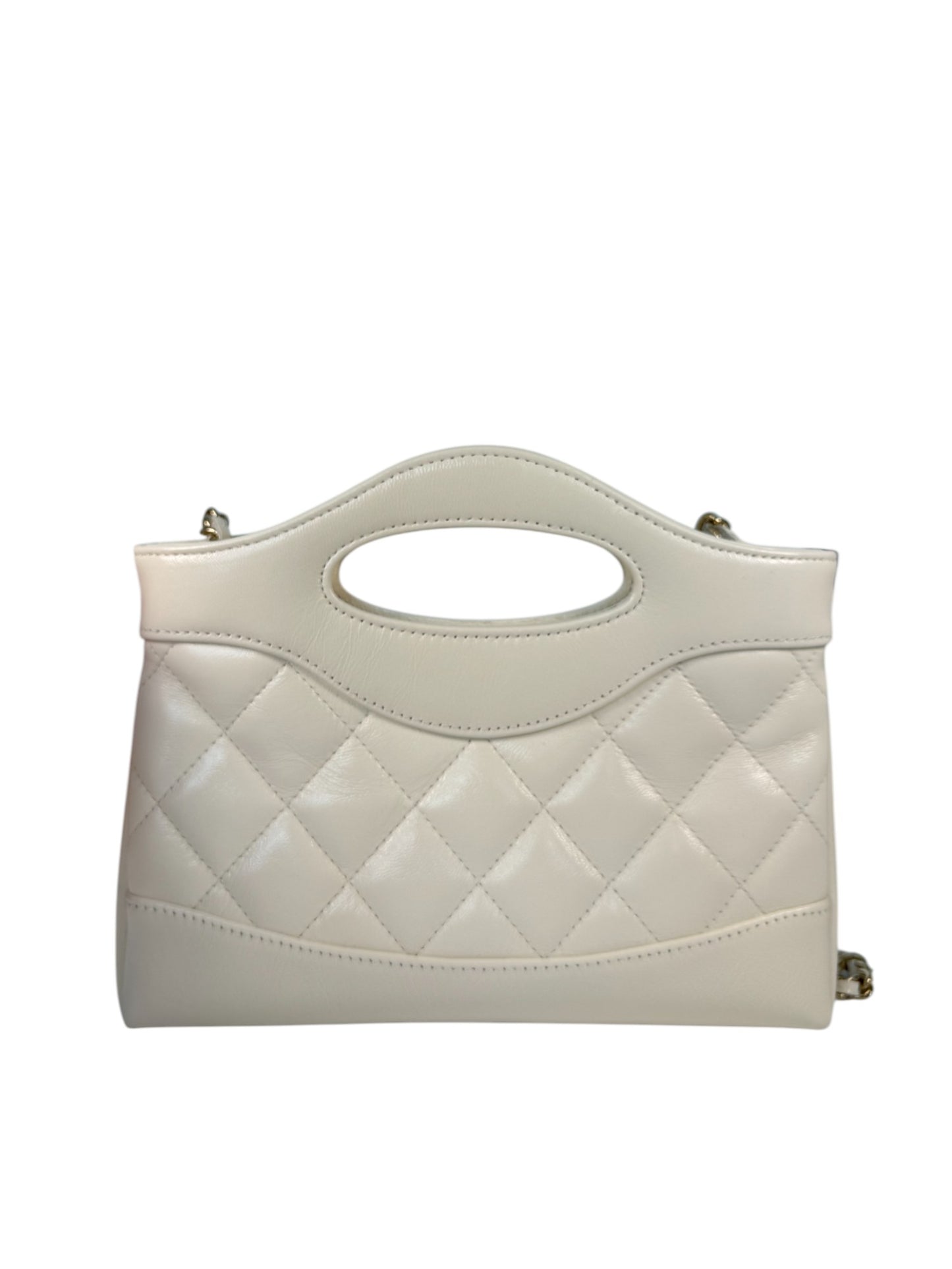 Chanel 31 Bag 24S White Polished Lambskin Nano Shoulder Bag – Retail Price: $3,450 USD